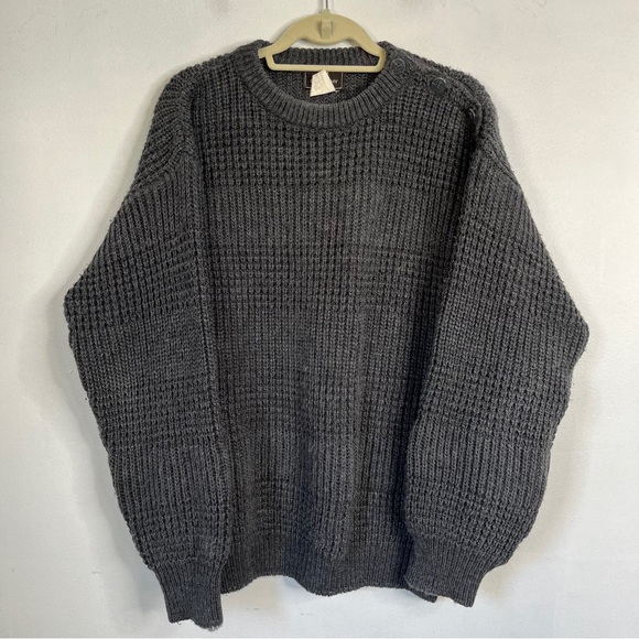 Givenchy Other - Givenchy Monsieur Vintage Gray Mixed Knit Stitch Stripe Chunky Sweater Men's L